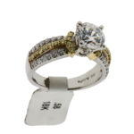 A Jaffe Me1288 18K White & Yellow Gold Diamond Engagement Ring Fits 1Carat Sz 7