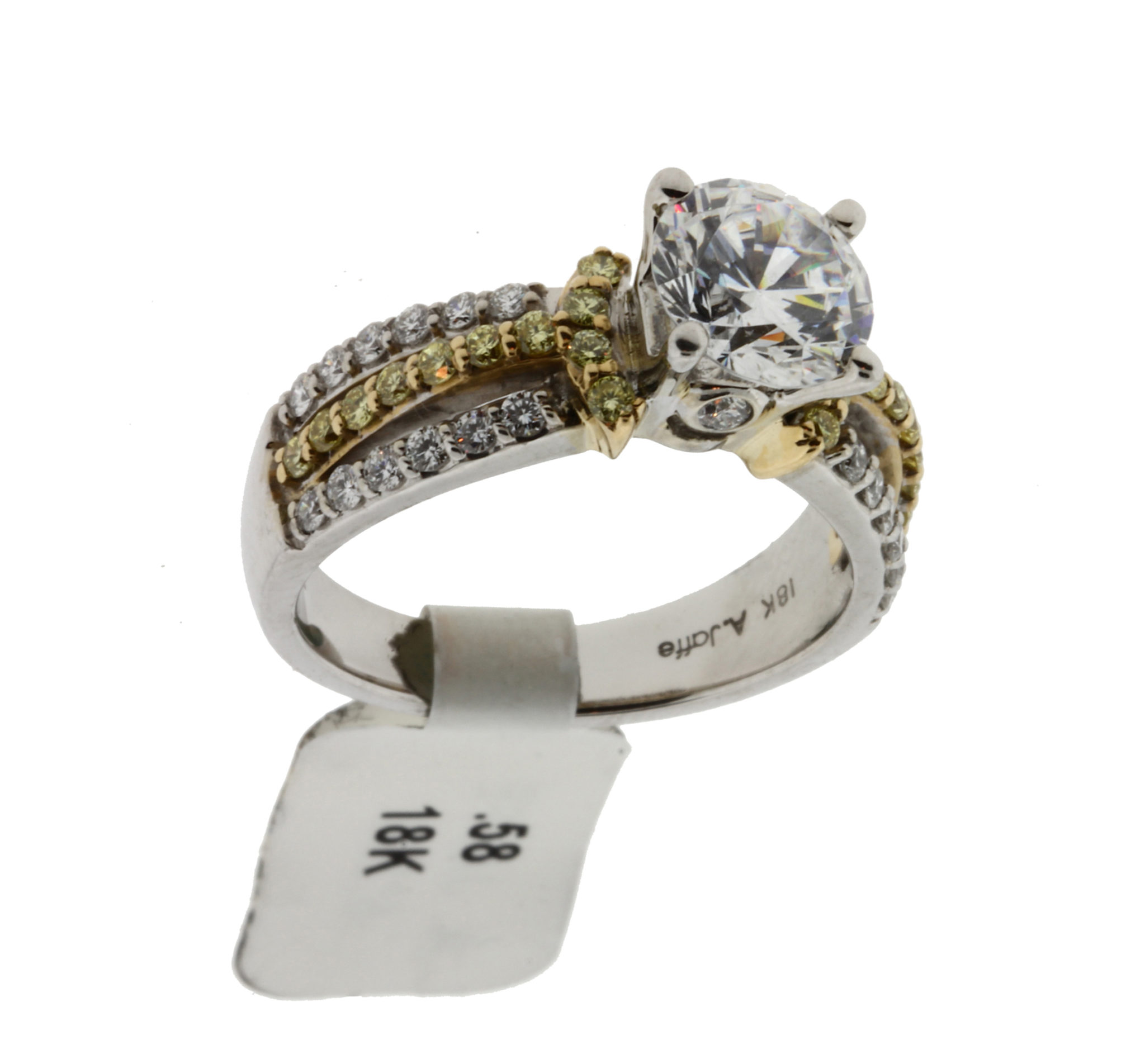 A Jaffe ME1288 18k white  yellow  gold  diamond engagement  