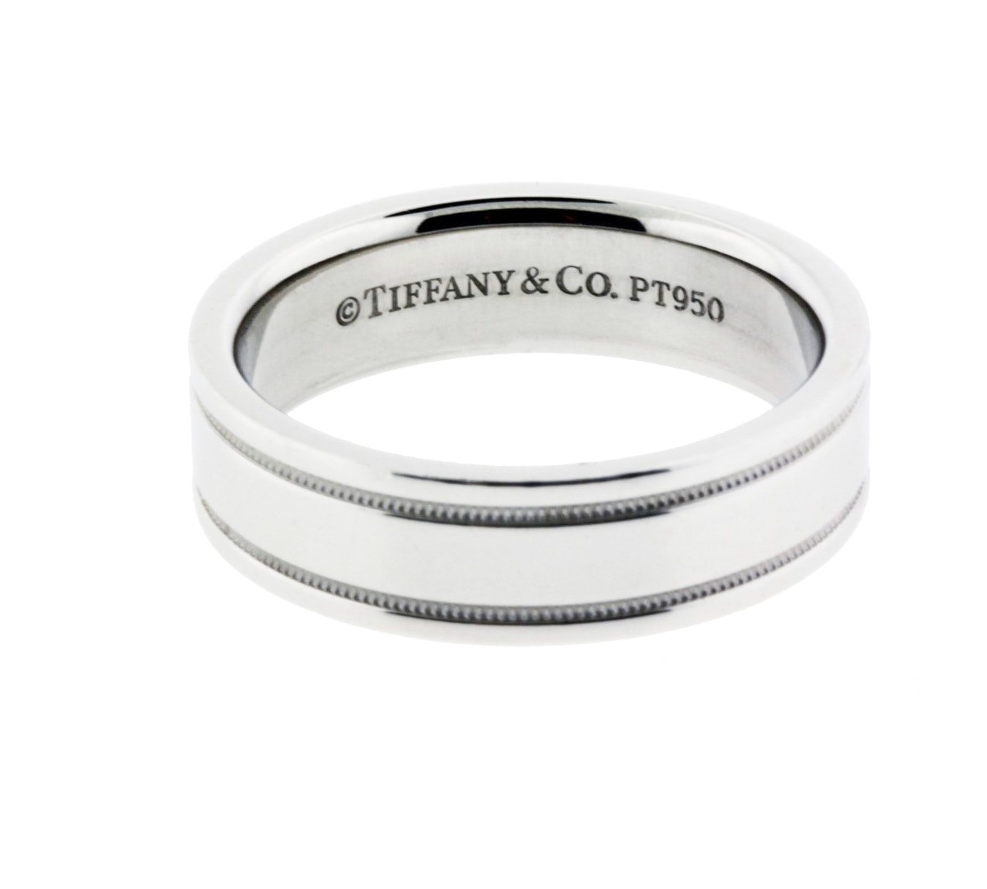 TIFFANY Platinum 4mm Together Milgrain Wedding Band Ring 58 8.5 1183449 |  FASHIONPHILE