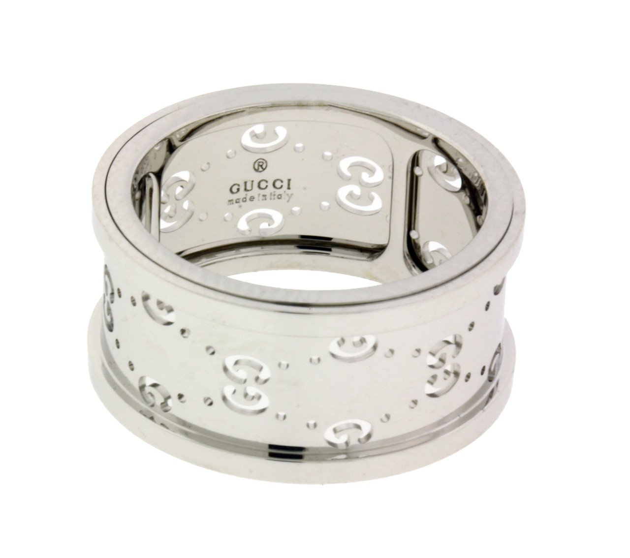 Gucci spinning ring in 18k white gold size 13 USA 