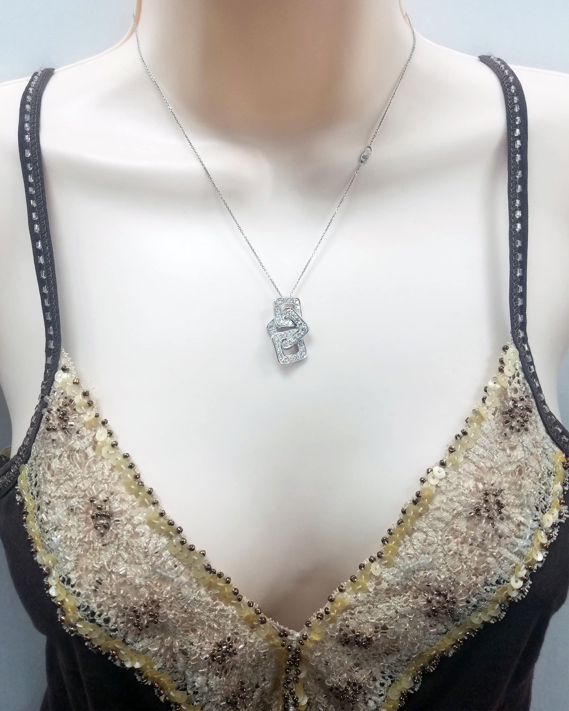Chimento Link Diana .92 carat pave diamond necklace in 18k white gold