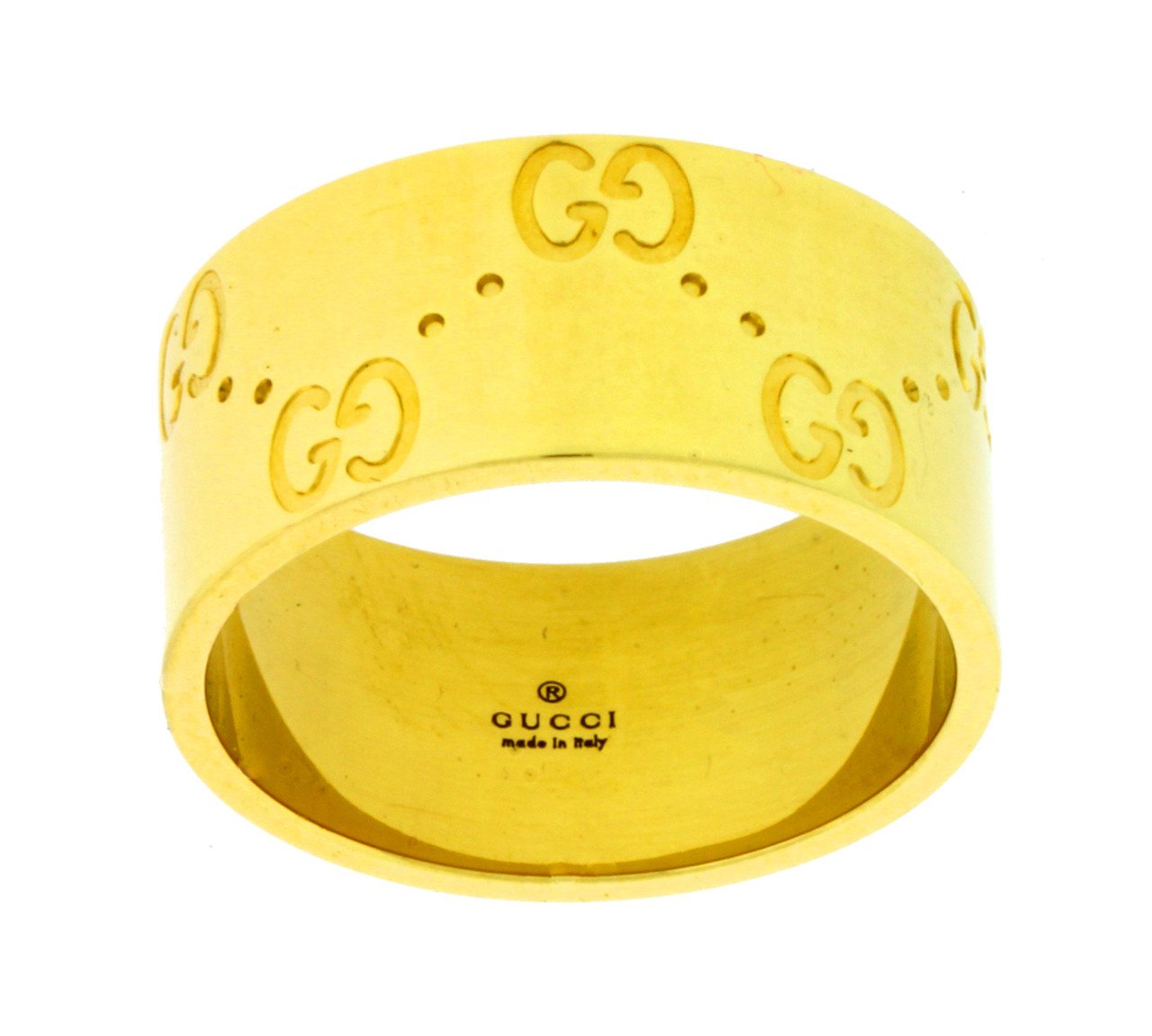 Gucci Icon band ring in 18k yellow gold new in Gucci box Size 11 USA 