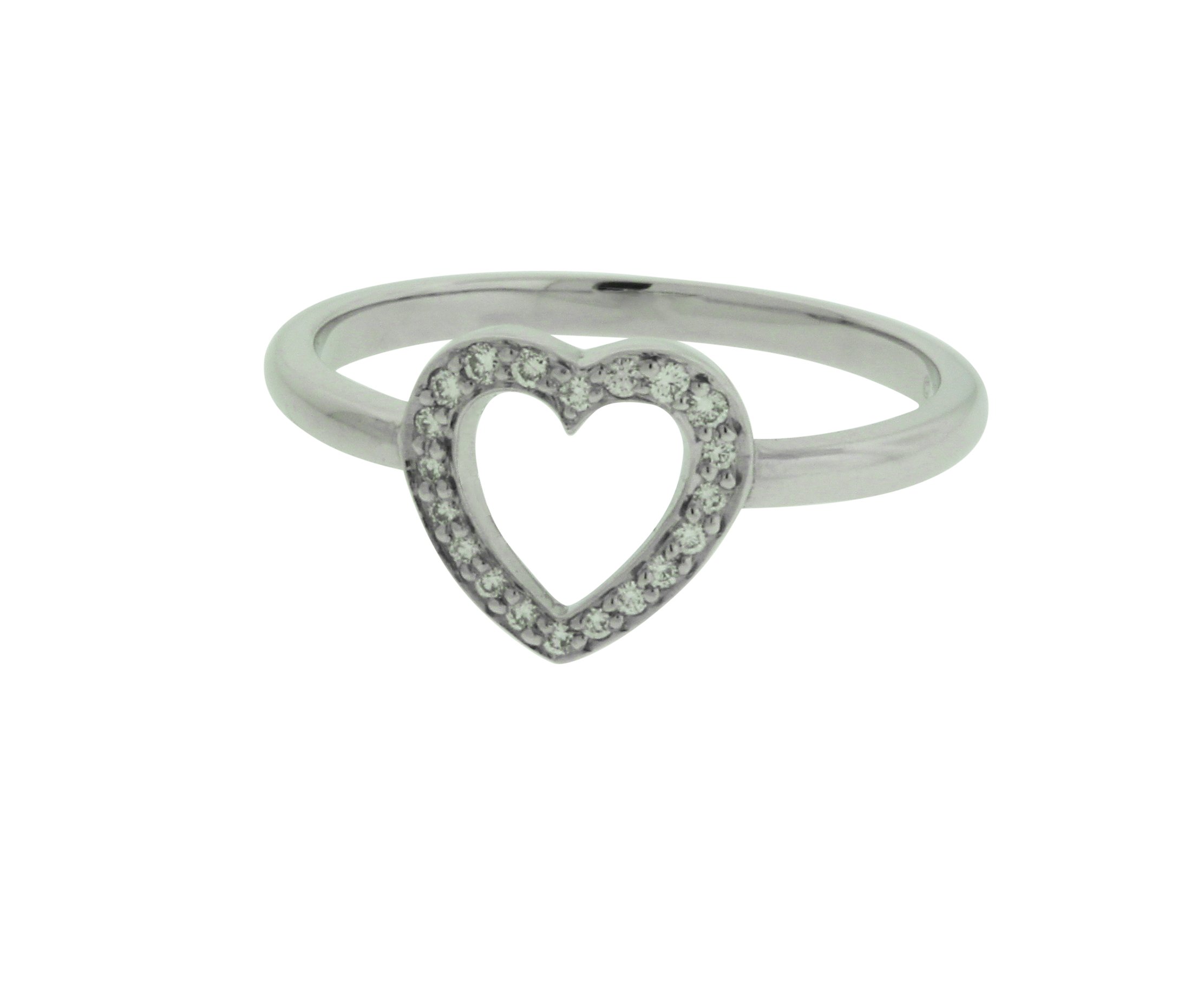 TIFFANY & CO diamond heart ring in platinum size 6.5