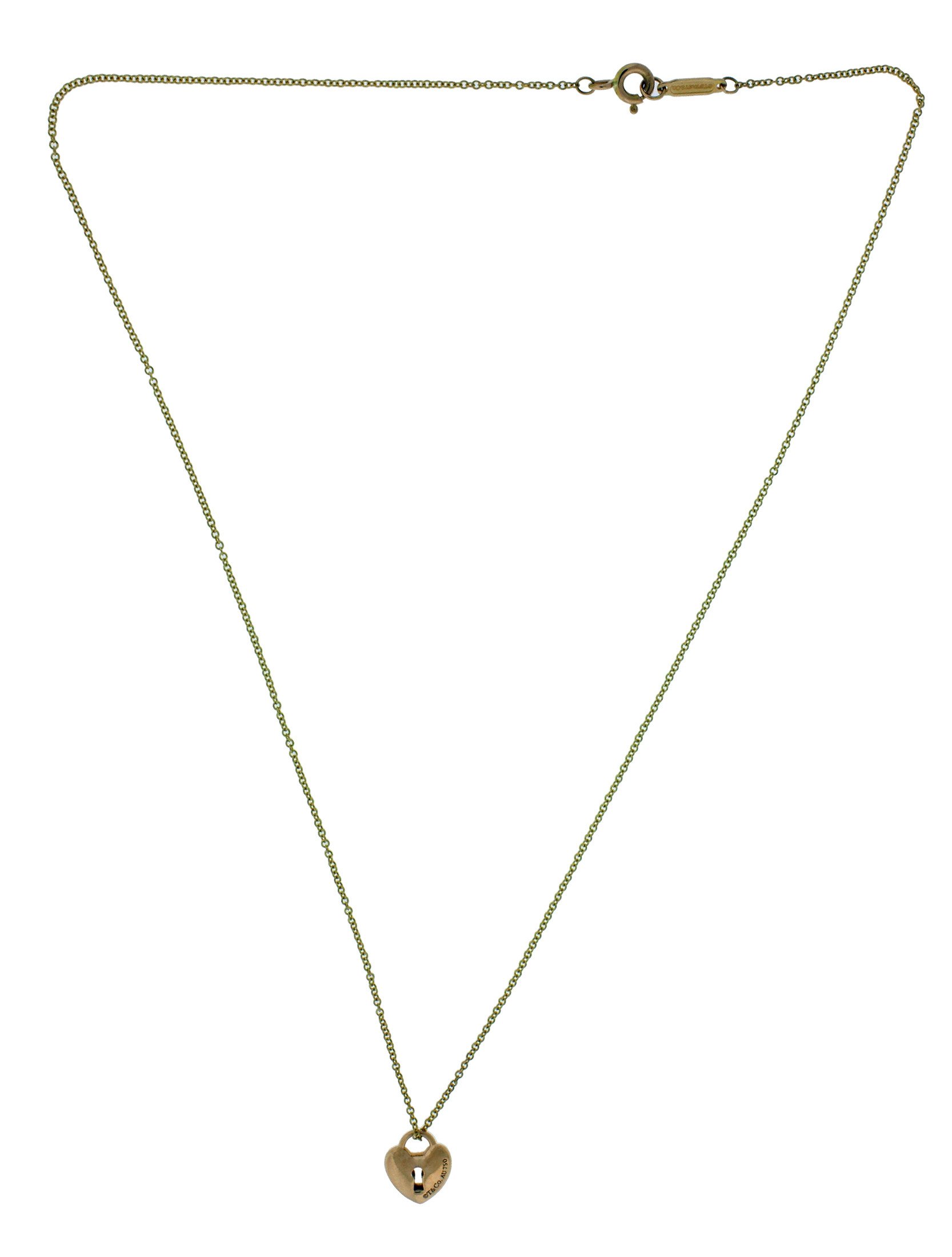 Tiffany & Co. 18k Yellow Gold Small Lock Pendant Necklace