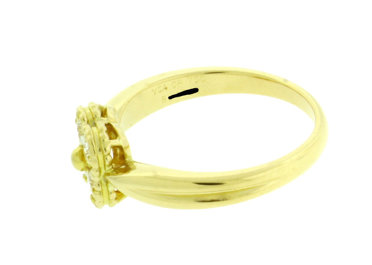 Van Cleef & Arpels diamond Alhambra ring in 18k gold in good condition ...