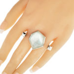 Stephen Webster Superstud Mother Of Pearl Crystal Haze Two Finger Ring Size 7