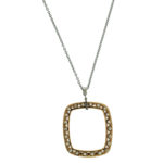 Tacori Fp510Pk 18K Rose And White Gold Diamond Square Necklace Pendant