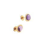 Fred Paris Belle Rives Amethyst Earrings In 18K Rose Gold