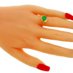 Fred Paris Belle Rives Large Chrysoprase Ring In 18K Yellow Gold