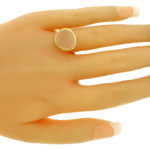 Fred Paris Belle Rives Large Pink Quartz Ring In 18K Rose Gold