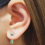 Stephen Webster Gold Struck 18K Sapphire & Green Tourmaline Earrings Stud