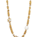 Fred Paris "Baie Des Anges" 18K Y Gold Diamond Pearl Necklace