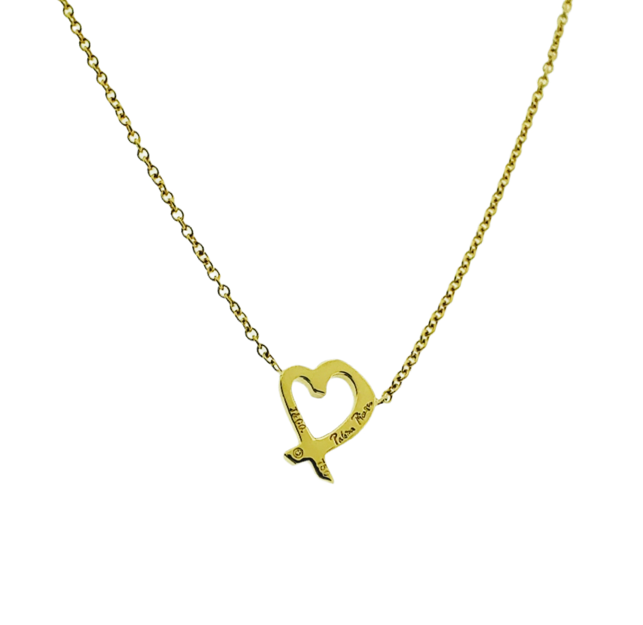TIFFANY & CO Paloma Picasso Large loving heart diamond necklace 18k