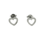 Tiffany & Co Women'S Diamond Heart Earrings In 18K White Gold