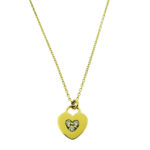 Tiffany & Co Diamond Heart Necklace In 18K Yellow Gold