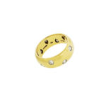 Tiffany & Co Large 7.5mm Etoile Diamond Ring In 18K & Platinum Size 6.5