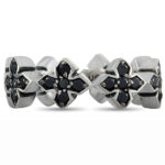 King Baby Black Cubic Zirconia Eternity Ring In Sterling Silver Size 6.5