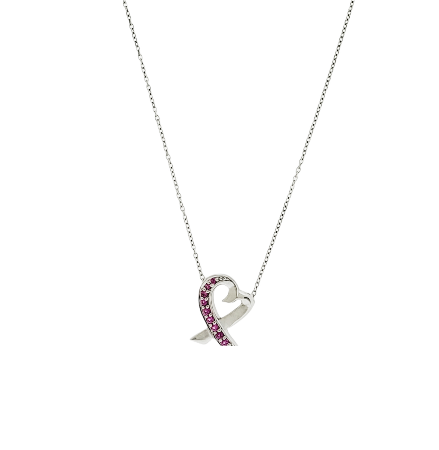 Tiffany & Co Platinum Diamond Heart Love Mini Pendant Necklace | eBay