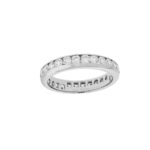 Tiffany & Co 4mm Lucida Eternity Band Ring In Platinum Size 6