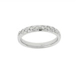 Gucci 18K White Gold Diamond Band Ring Size 7.5