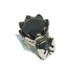 King Baby Black Cubic Zirconia Crown Ring In Sterling Silver Size 5