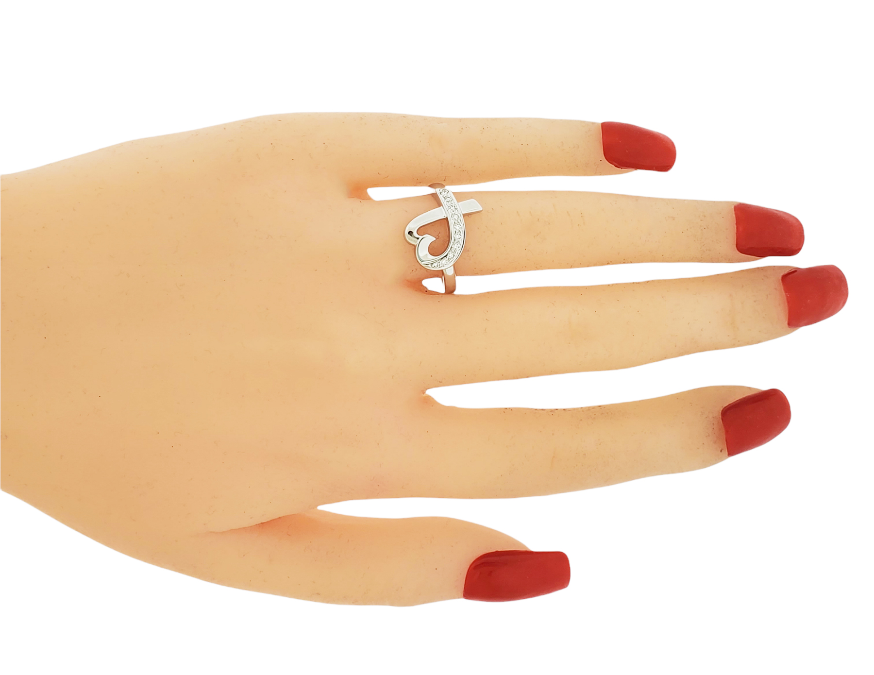 Sijpelen terugtrekken Wiskundig TIFFANY & CO Paloma Picasso diamond loving heart necklace 18k white gold 16"