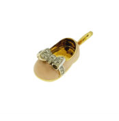Aaron Basha Diamond Strap & Bow Shoe Pendant Necklace In 18K Gold (2)