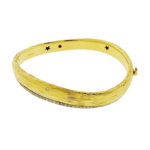 Roberto Coin 18K Yellow Gold Diamond Bangle Bracelet Size M