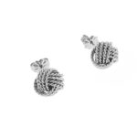 Tiffany & Co Sterling Silver Twist Love Knot Stud Earrings