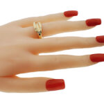 Cartier Diamond Trinity Ring In 18K Yellow Gold W Certificate Size 5.5