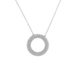Tiffany & Co 3 Row Metro Circle Diamond Necklace In 18K White Gold