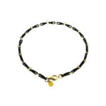 Superoro Solid 18k Yellow Gold And Ceramic Bracelet 3.7 mm 8.5 Inches