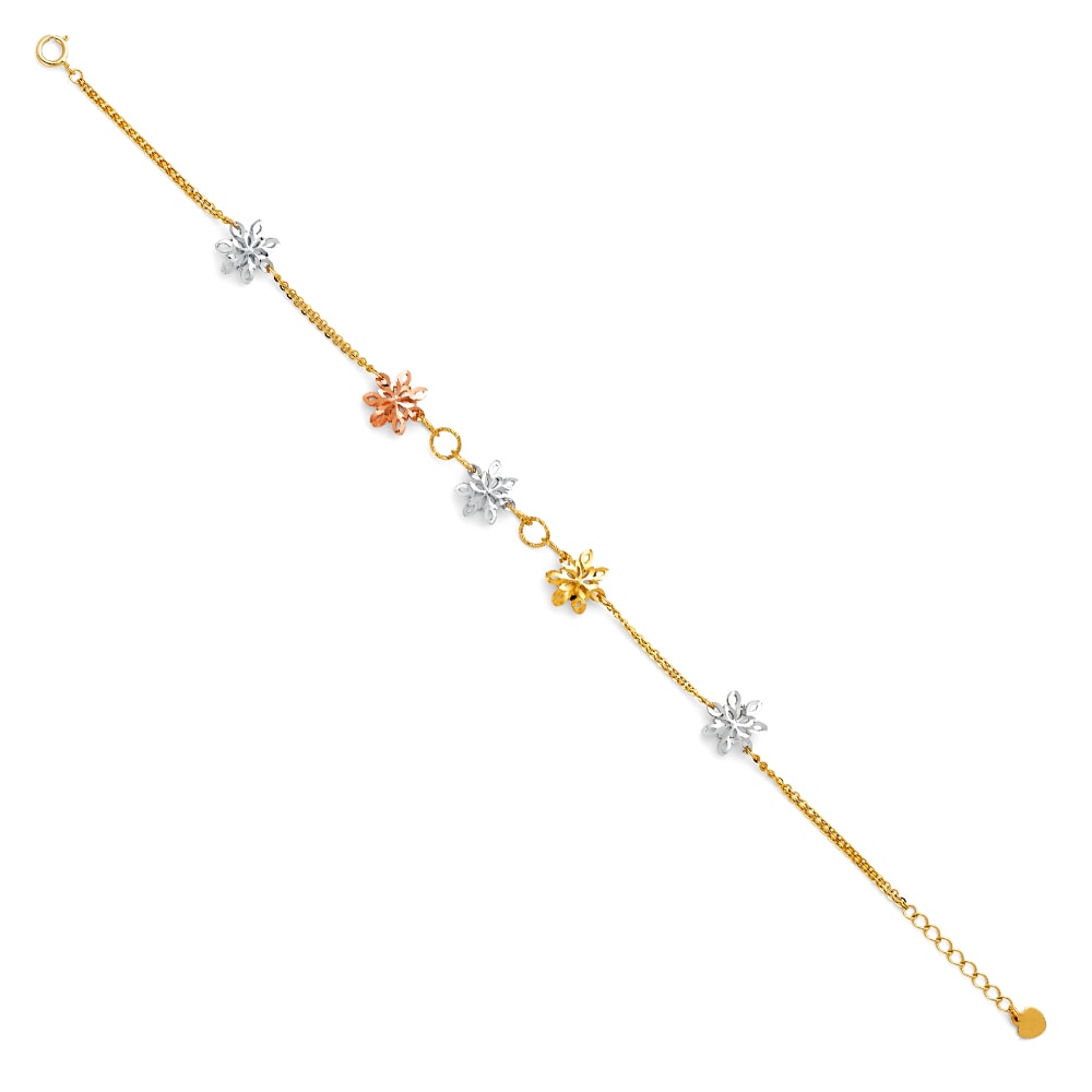 Solid Yellow Gold Nugget Link Bracelet Unisex, Real Italian Gold Brace –  IROLD