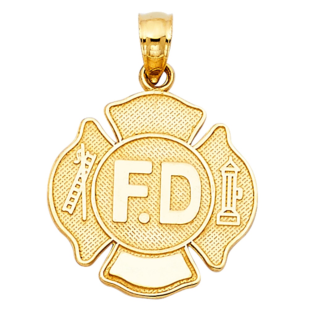 Gold on sale firefighter pendant