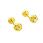 Vintage Tiffany & Co Etoile 18K Gold & Platinum Diamond Ball Cufflinks